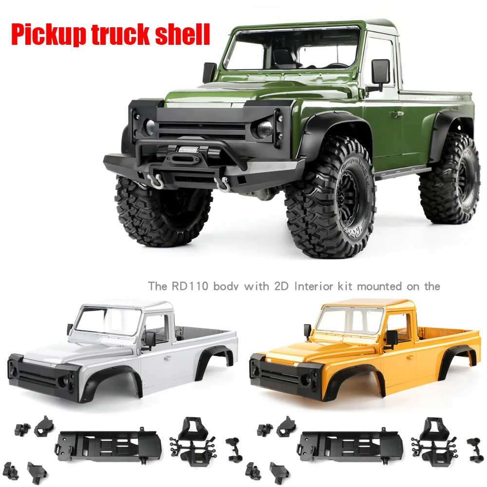 RD110 Pickup Truck Shell Wheel Fender Hood Interior for 1/10 RC Crawler Car Traxxas TRX4 Defender Bronco AXIAL SCX10 RC4WD D90