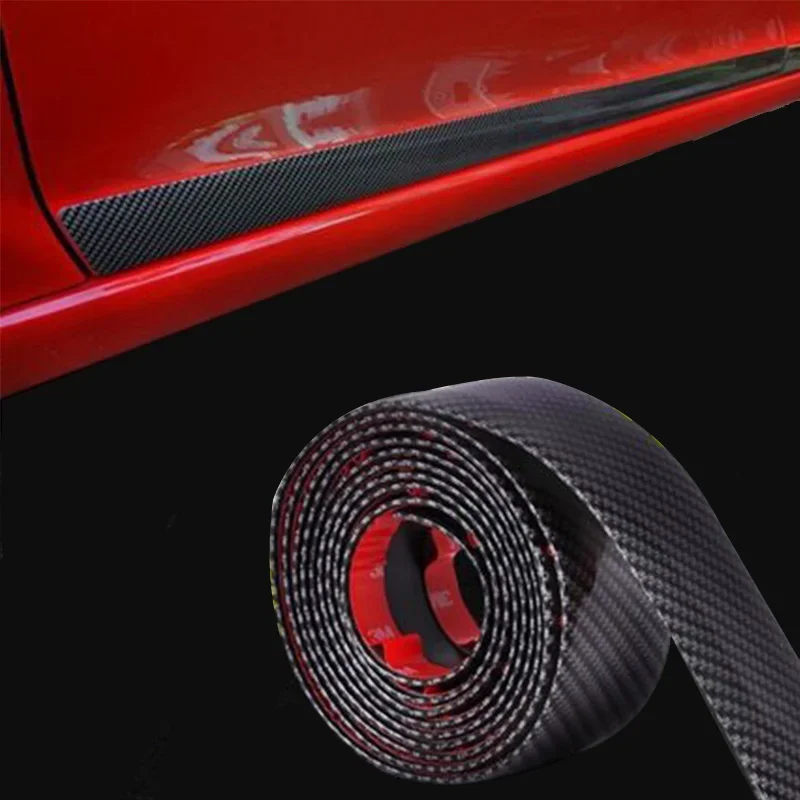 New Door Sill Kick-proof Stickers, Scratch-resistant Carbon Fiber Pattern Car Door Stickers, 3D Door Sill Protective Stickers