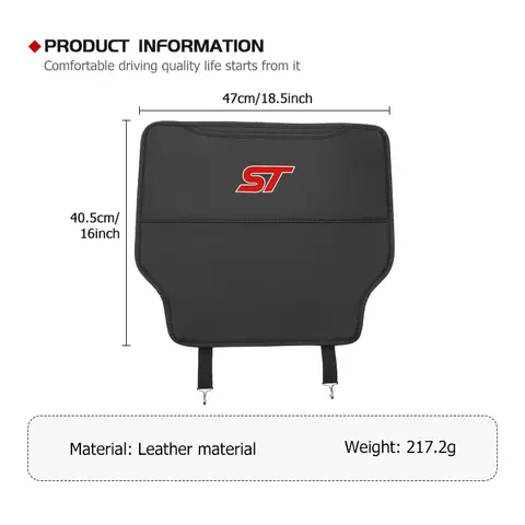Car Leather Back Seat Children Anti-Kick Mats Anti-Dirty Pad For Ford ST Focus Fiesta Ranger Escort Falcon Flex S-MAX Kuga 10 best sales ford fiesta 2019 accessories - №3