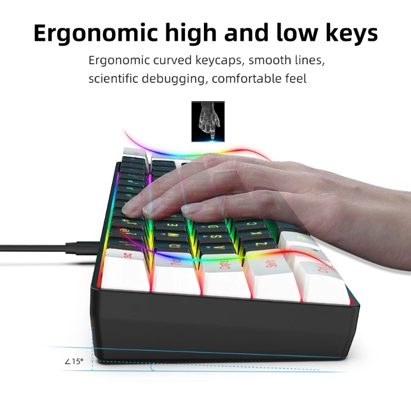 Plugs and Play Wire Keyboard and Mouse Set with Comfortable Keystrokes Clear Characters for Gamers Office Workers Use