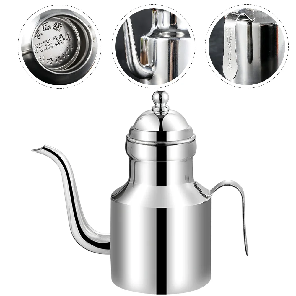 Oil Spray and Pour Bottle Stainless Steel Pot Organic Castor Kitchen Essentials Funnel Jug