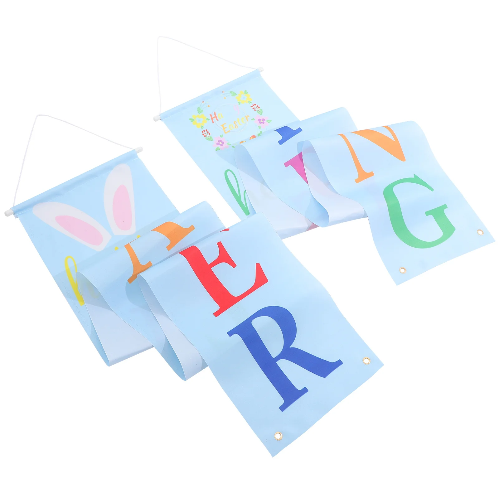 

2Pcs Easter Door Decor Banners Door Curtains Party Flag for Spring Festival Celebration Home Doorway Hanging Ornament