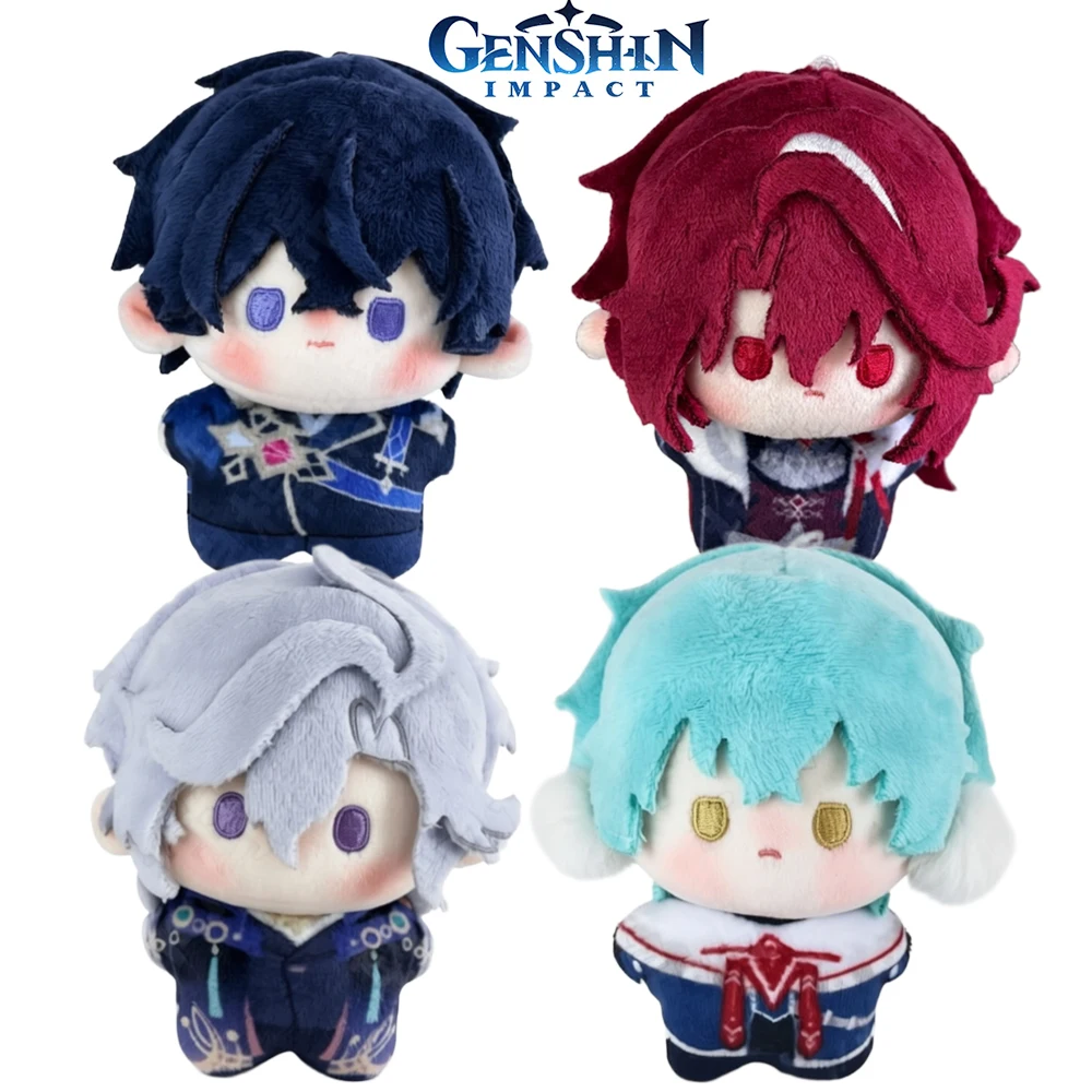 Game Genshin Impact Valeriy Alyosha Mitya Noy Cosplay Keychain Q Version Plush Cotton Doll Bag Pendant Keyring Adult Collection