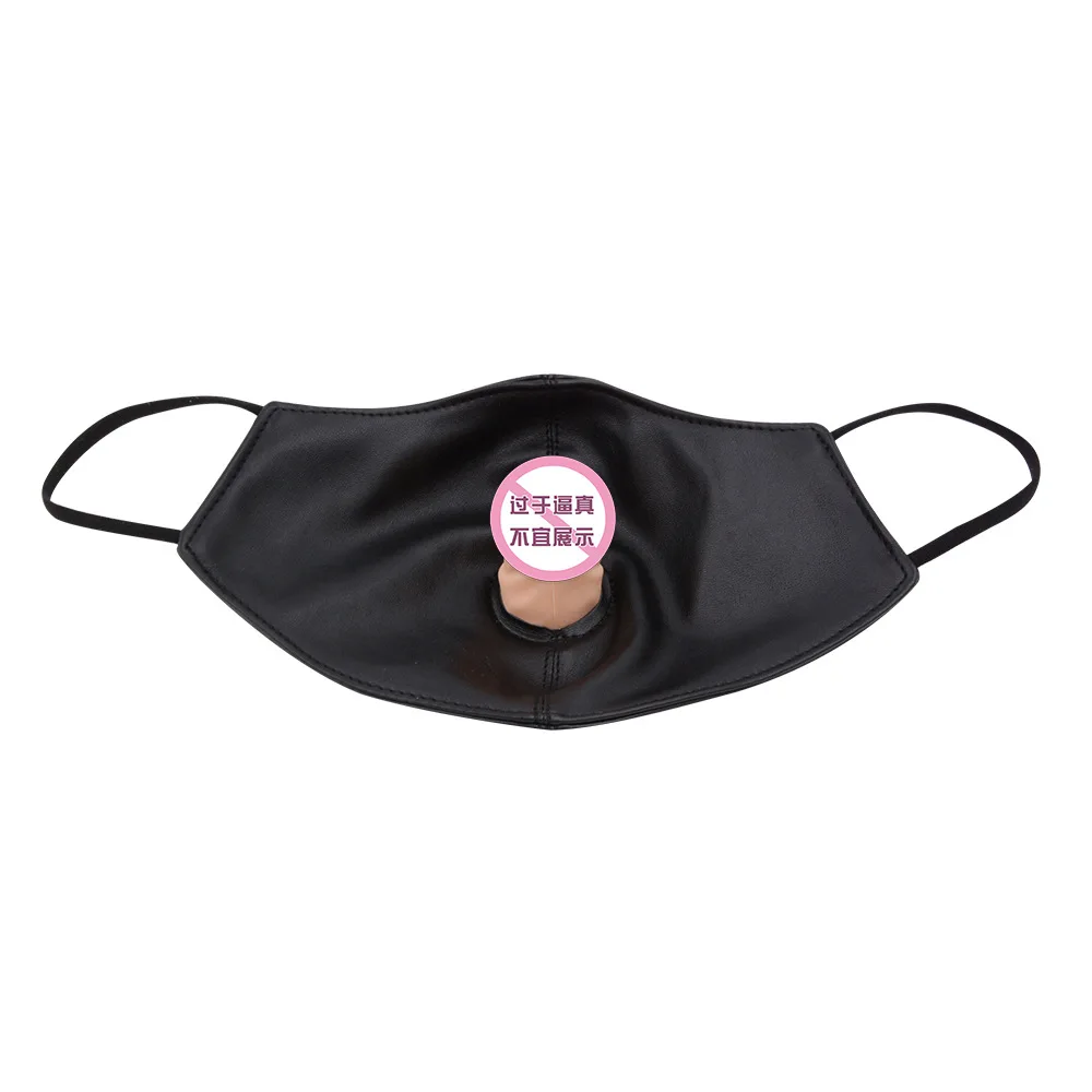 Removable Bdsm Mask Ball Gag Fetish Penis Mask Dildo Mouth Gag Bondage Mask SM Accessories Slave Mouth Plug