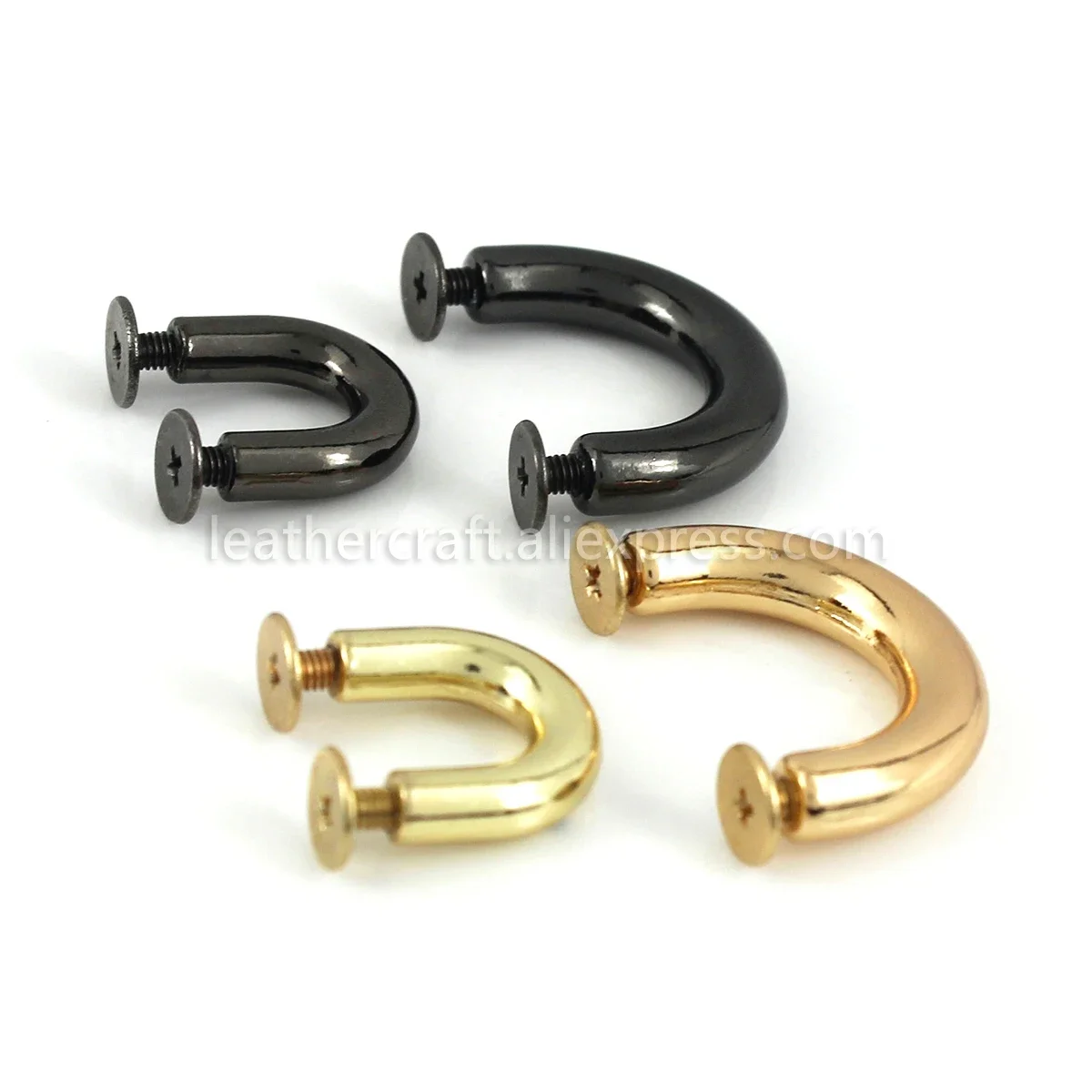 

2pcs Metal D-ring Bag Bag Connector Anchor Buckles Arch Bridge with Screws Hanger Hooks Bags Belts Strap Leather Crafts 2 Sizes