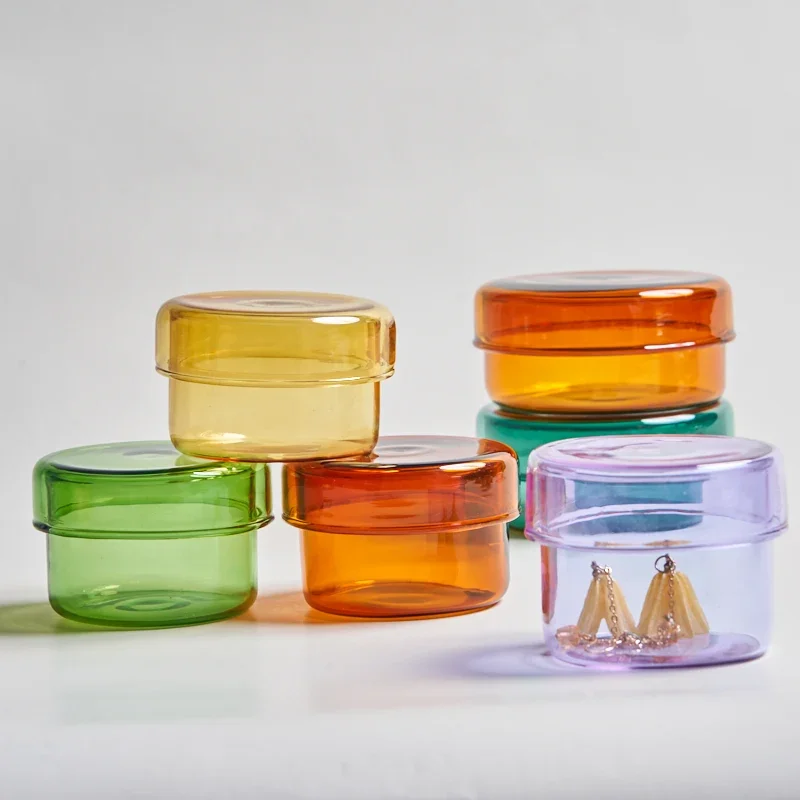 Storage Jar Decorative Glass Storage Container Desktop Orangizer Candle Making Can Office Storage Mason Jar Glass Jars and Lids