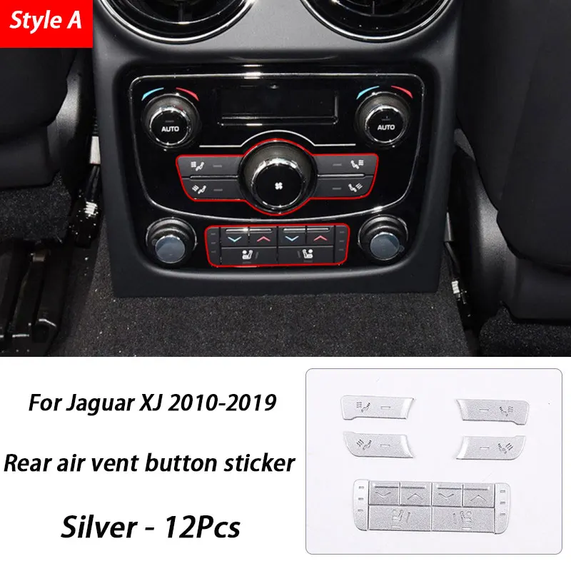 Aluminum alloy Car Interior Modification Rear Seat Air Conditioning for Jaguar XJ XJL 2010-2019 Rear Air Vent Button Sticker