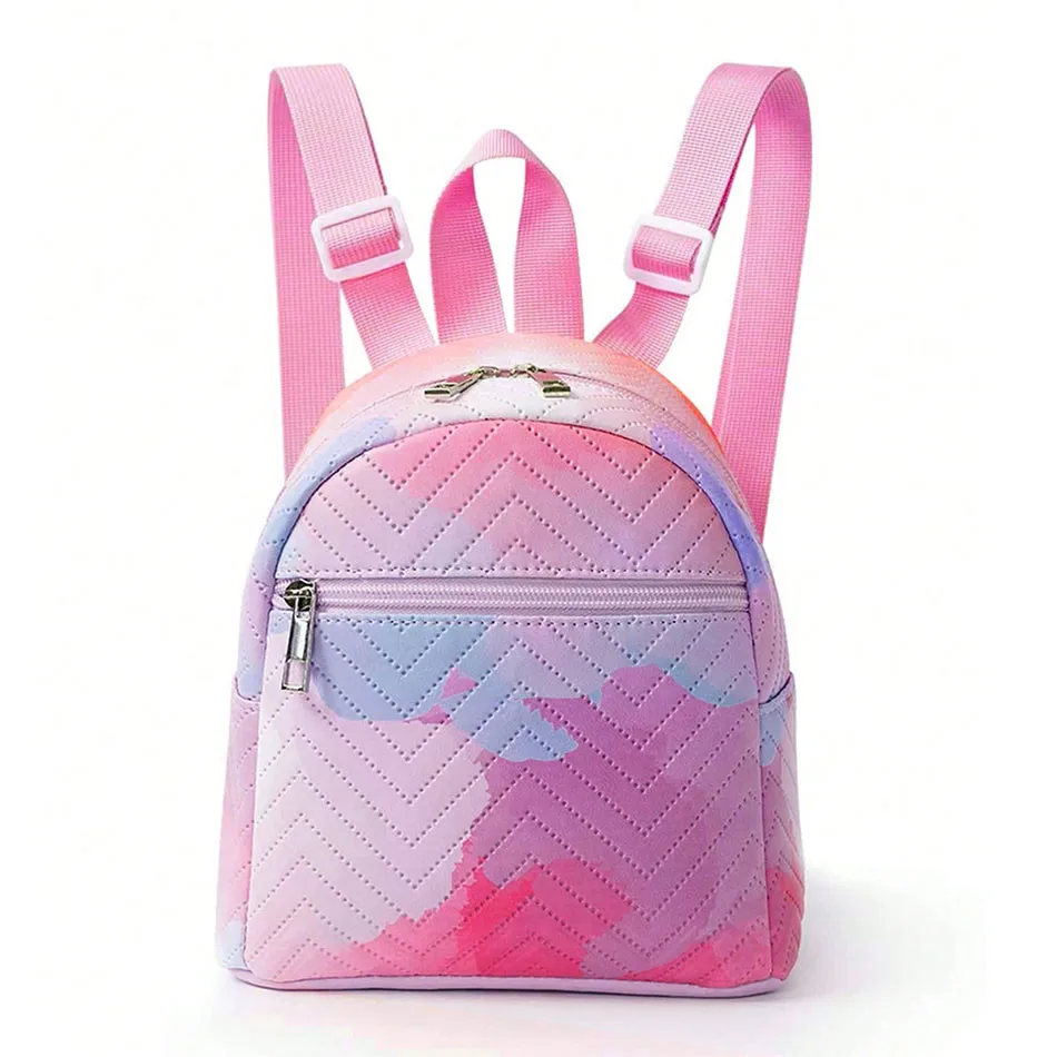 Mini mochila multicolor de unicornio arcoíris para niñas, bolso escolar de PU con estilo y durabilidad para niños pequeños, Fashionistas