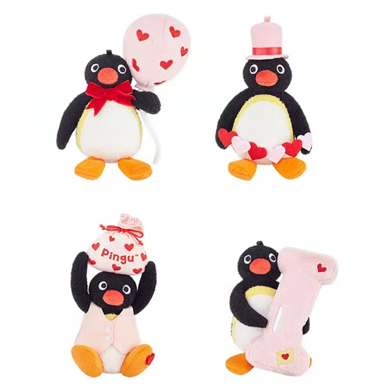 New Kawaii Cute Pingu Pinga Penguin Valentine's Day Plush Key chains Kids Stuffed Toys Small Pandent For Children