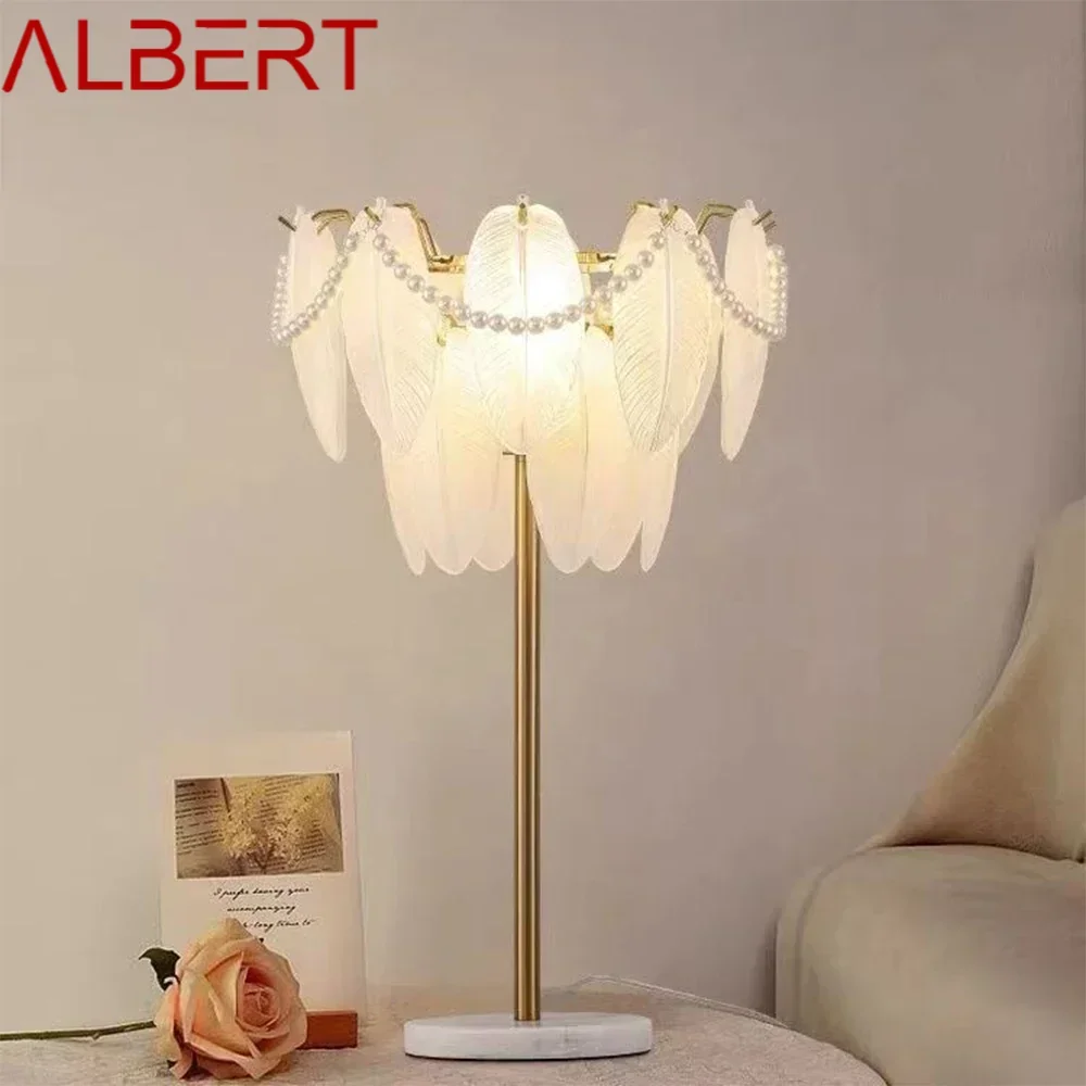 ALBERT โคมไฟร่วมสมัยห้องนั่งเล่นที่อบอุ่นหรูหราห้องนอนศึกษาวิลล่าโรงแรม LED ความคิดสร้างสรรค์โคมไฟตั้งโต๊ะข้างเตียง