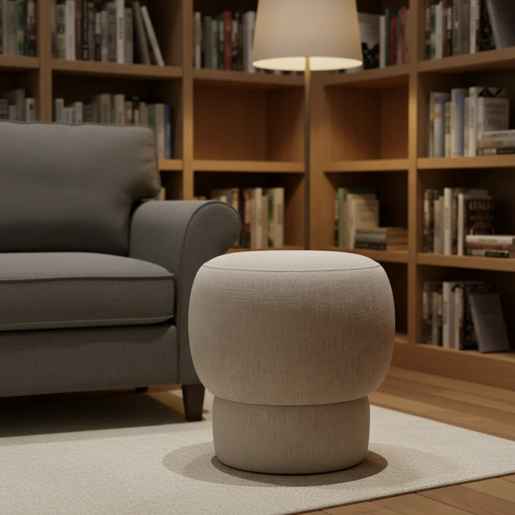 Modern Nordic Design Durable Fabric Stool Soft Comfortable Decoration Living Room Bedroom Hotel Use Small Ottoman Foot Stool