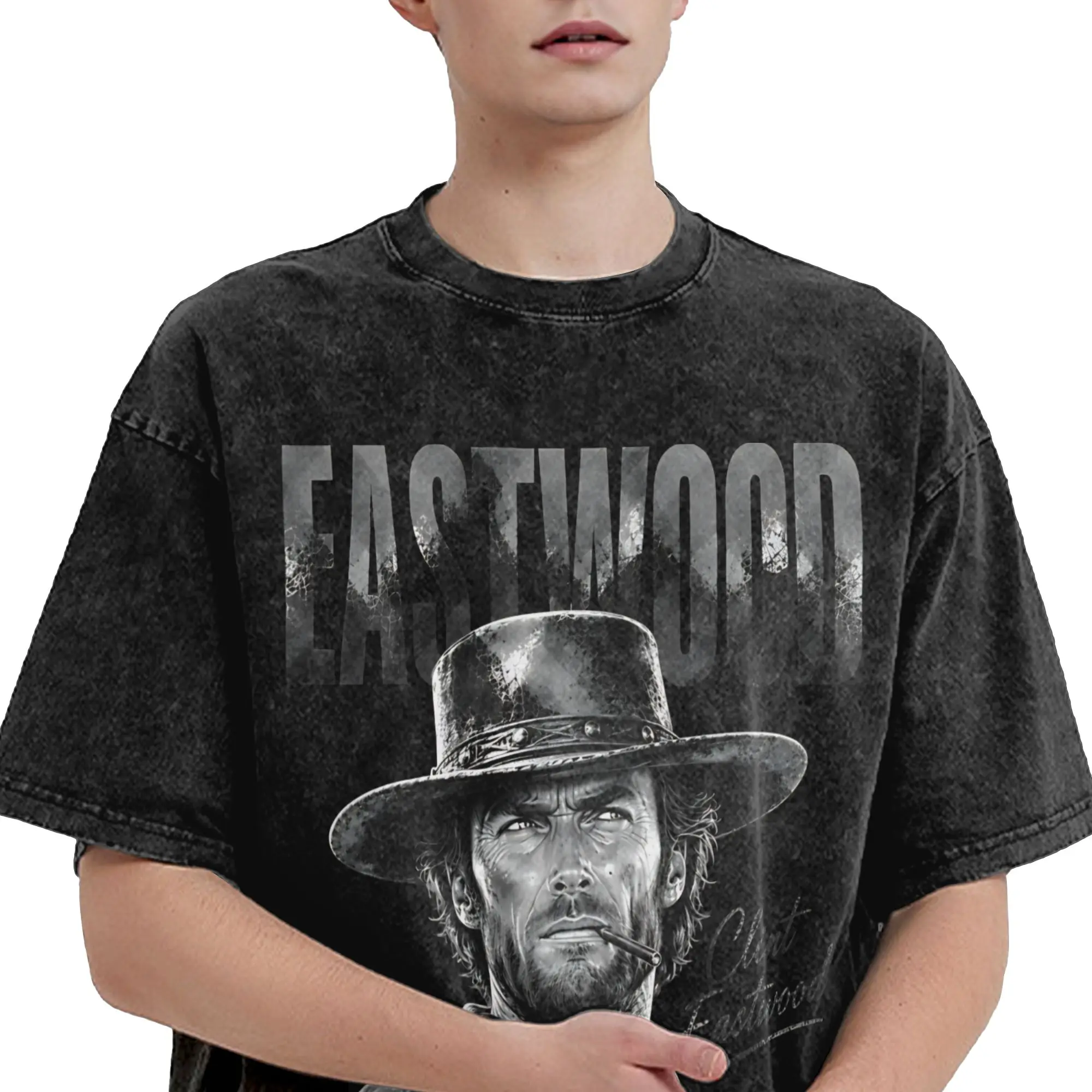 Printed Eastwood Legends Never Fade  Washed T Shirts Apparel Harajuku T-Shirts  for Men Women Tee Shirt