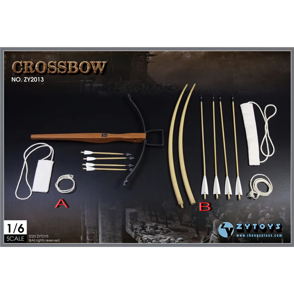 ZYTOYS 1/6 Mini Crossbow Assembling Model Longbow for 12inch Action Figure Soldiers Display Weapons Collection In Stock