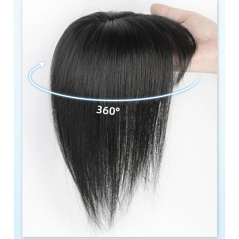 Topper Hair 25cm 7x7cm  100% Human Hair Bangs Natural Hair Clip in Bangs Fringe with Hairpiece for Women Clip Remy Human Hair