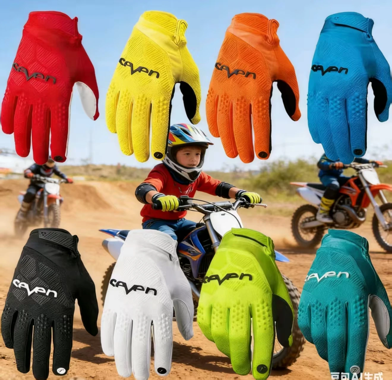 26 Kids New MX GP Fahrrad-Motorrad-Offroad-Mountainbike-Fahrradhandschuhe für Outdoor-Fahrten, Vollfinger-Handschuhe für Herren und Damen – Detail 6