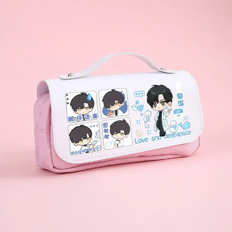 Juego de bolígrafos de Anime Zayne Love and Deepspace, bolsa de suministros escolares, estuche para bolígrafos para estudiantes, estuche para lápices de gran capacidad, regalo