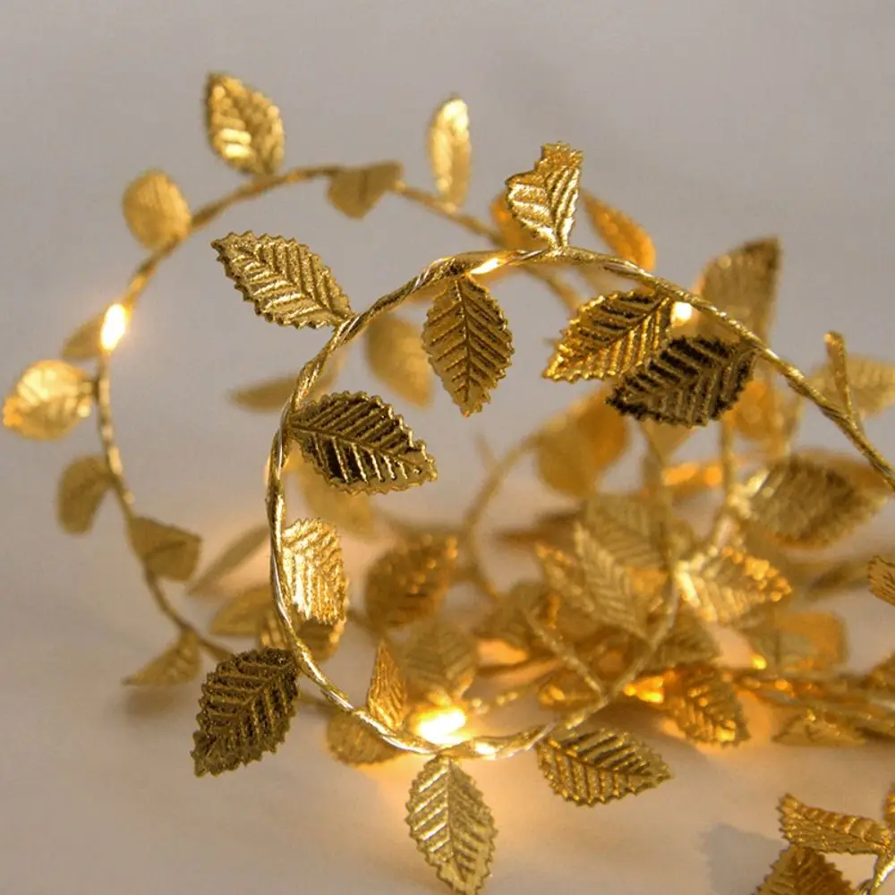 Green Colorful Golden Leaves String Ivy Leaves Home Garden Garland Vine Light 2M 20LED Fairy Lights