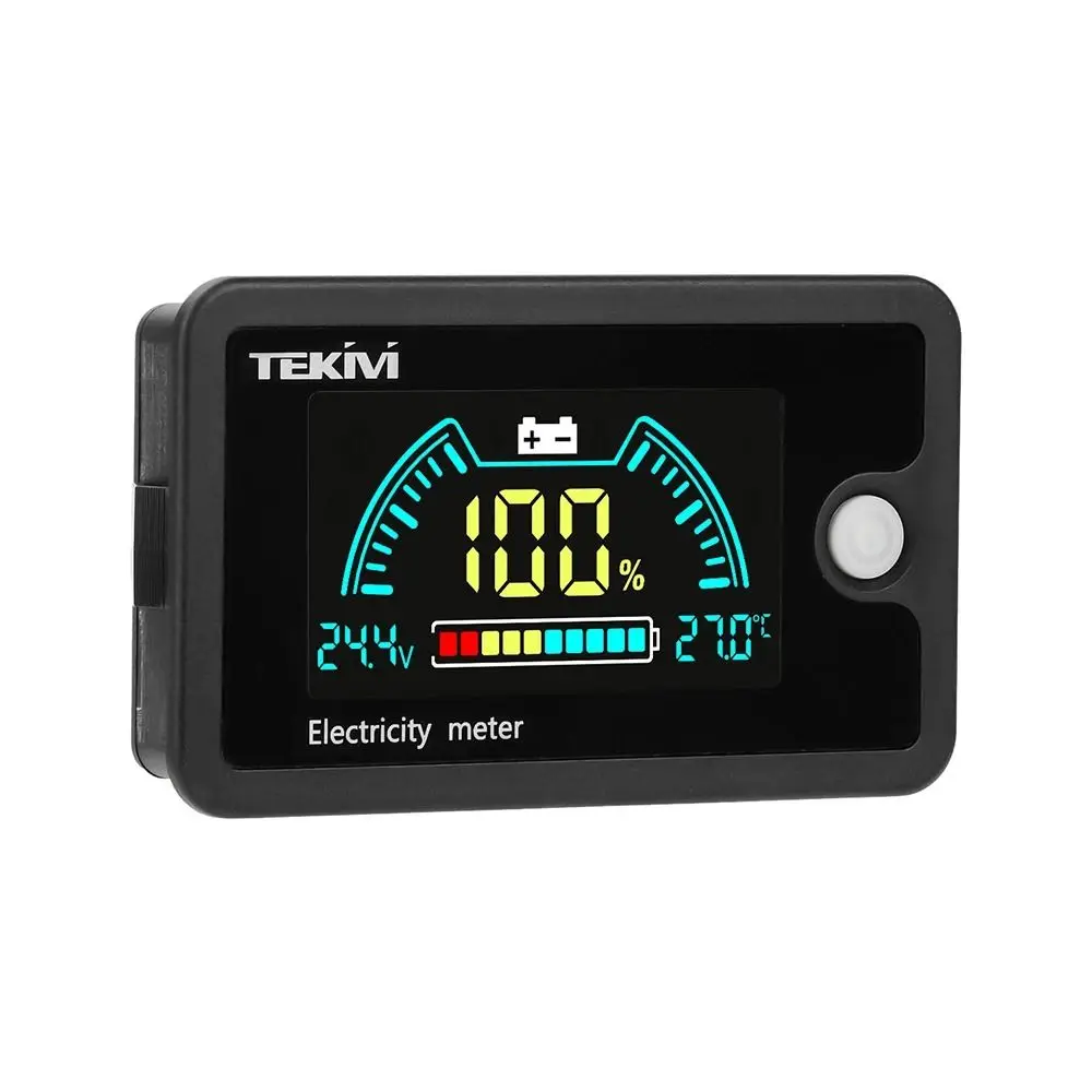 1Pcs LCD Screen Electricity Meter LiFePO4 Lead-acid Lithium Battery with Temperature Alarm Battery Tester Meter DC8-100V