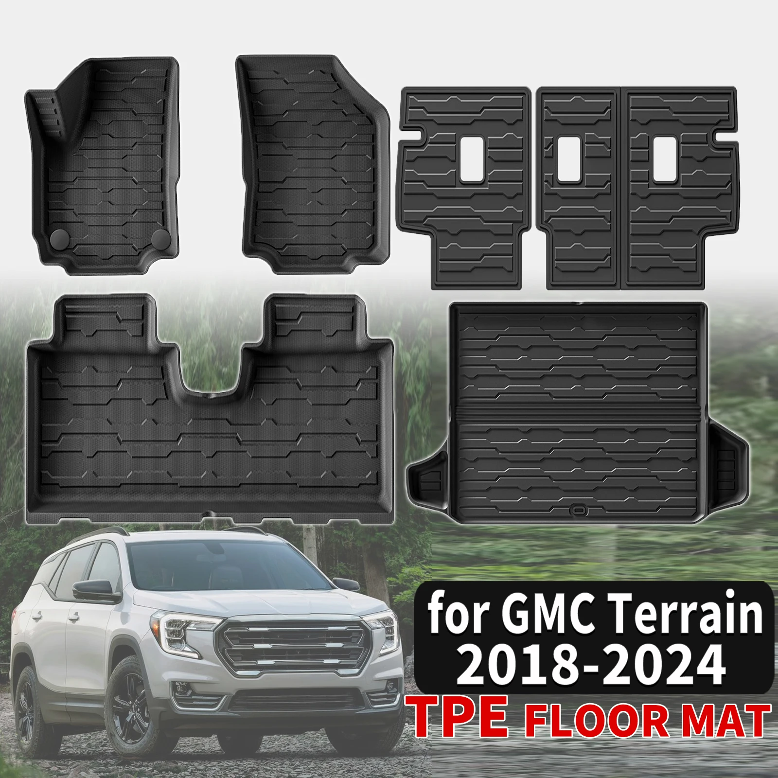 

for GMC Terrain 2024 2023 - 2018 Custom TPE Mats Full Set Eco-Friendly Waterproof All-Weather Floor Liners Accessories