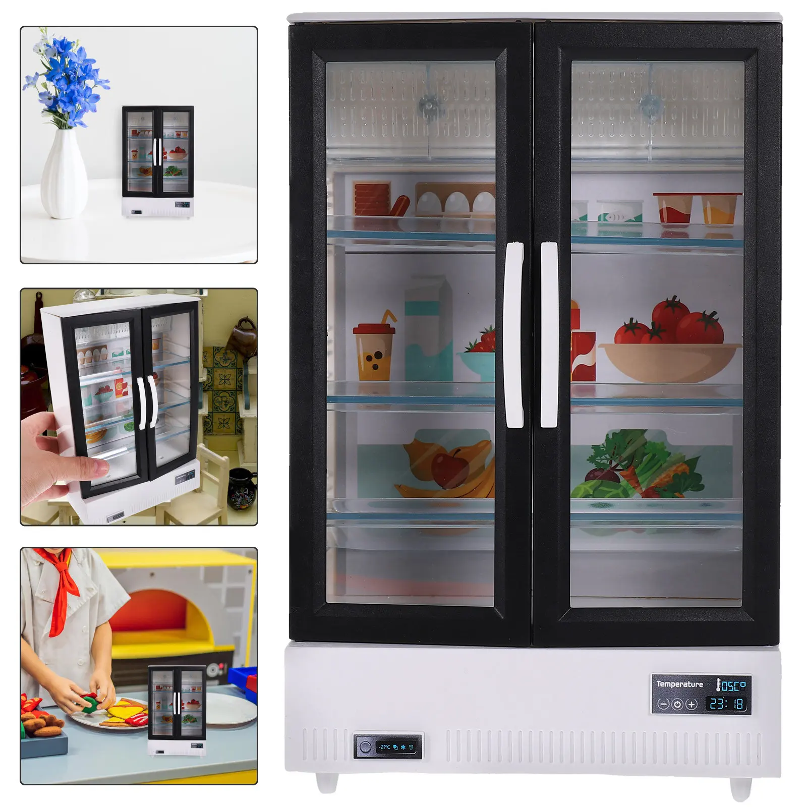 

Miniature Fridge Mini House Refrigerator Decor Acrylic Plastic Craft Mini Ornaments for Home Decoration Kitchen Miniatures