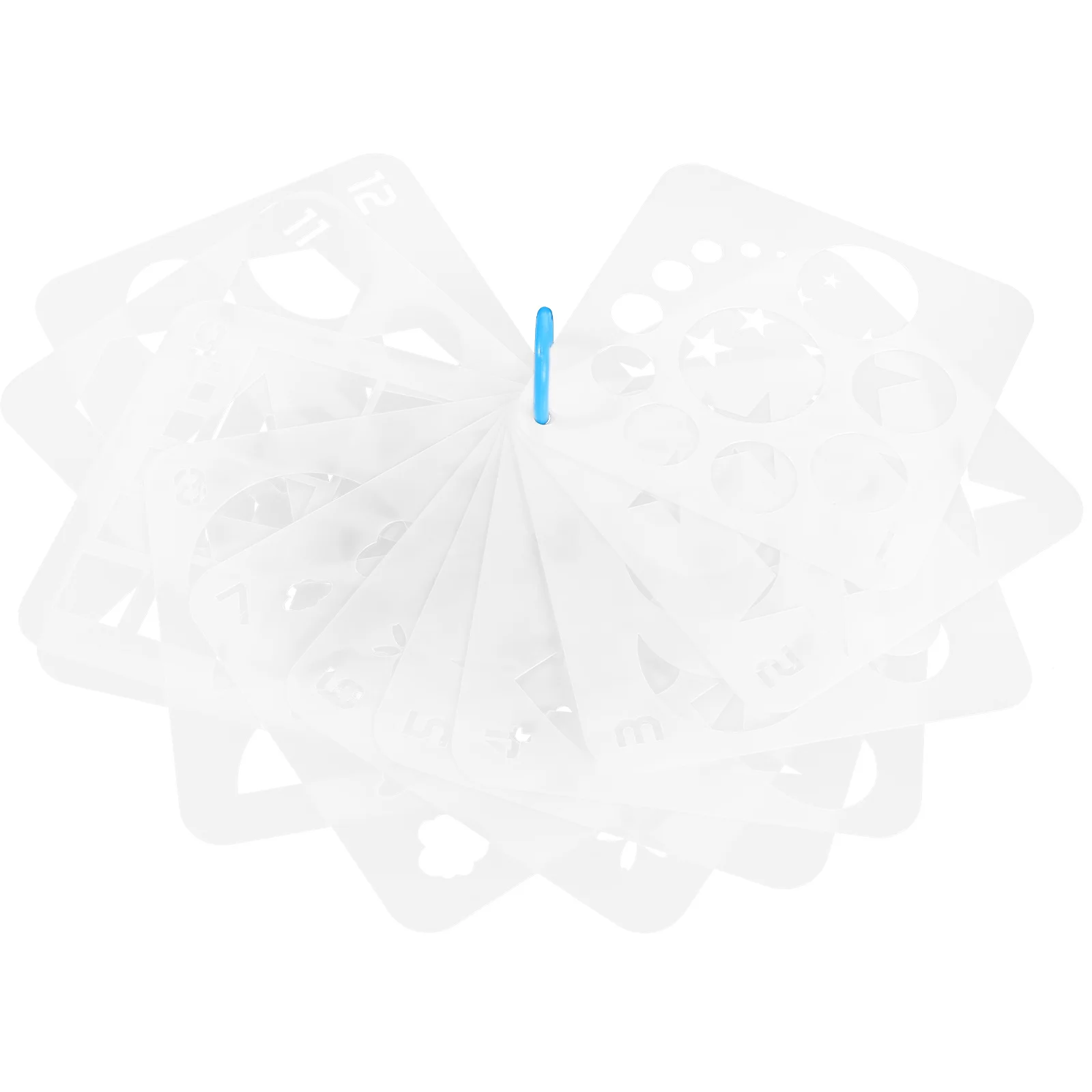 

12pcs Creative Geometric Shapes Stencil Set Drawing Templates For Diy Craft Supplies Reusable Plastic Stencils Painting On