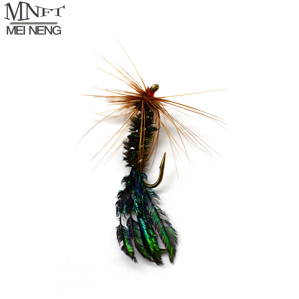 MNFT 10PCS Olive Green Zugbug Nymph Fly Trout Fishing Flies Peacocks Feather Tail Fly Fishing Hook 10#