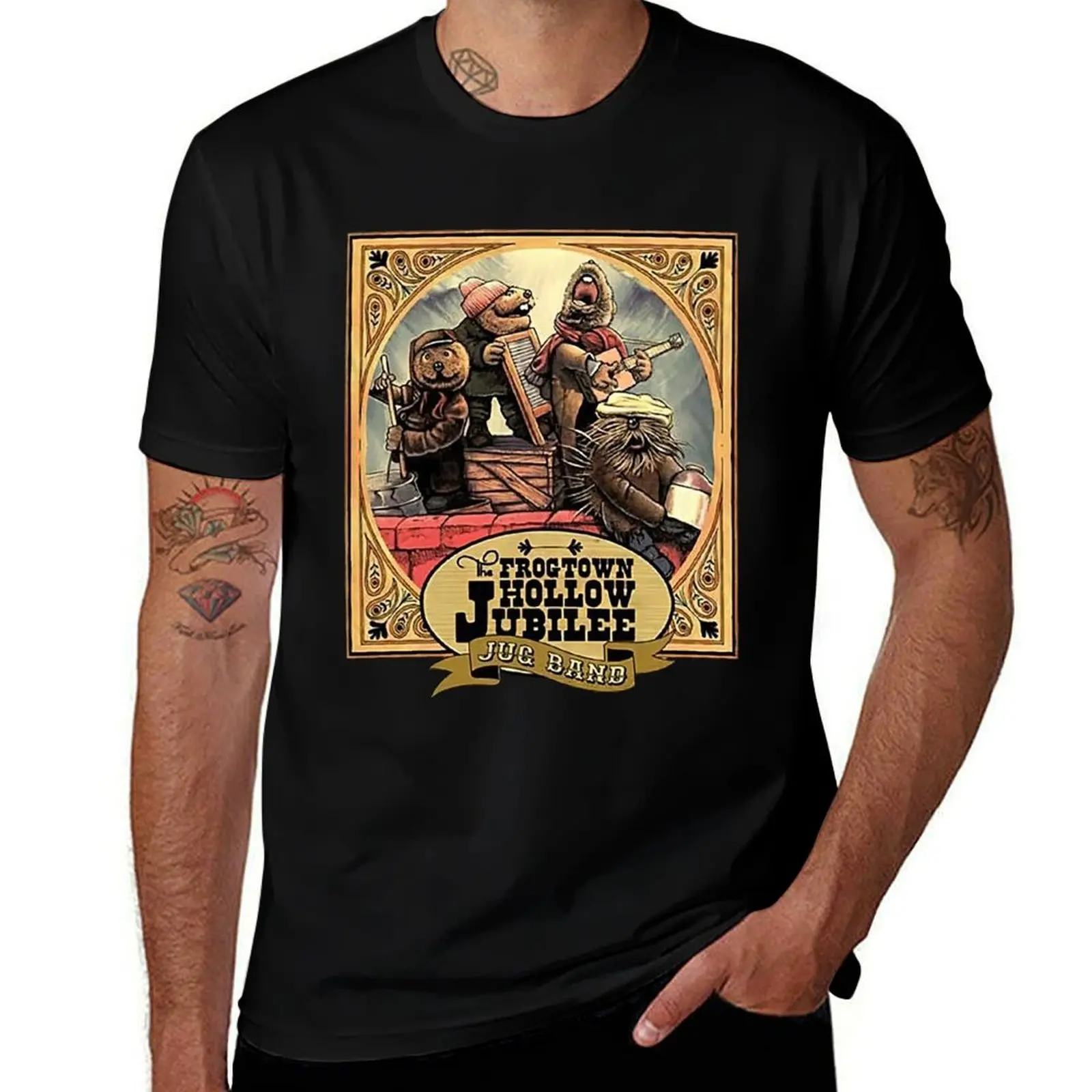 THE FROGTOWN HOLLOW JUBILEE JUG BAND T-Shirt Christmas Casual Tee Shirt T-Shirt