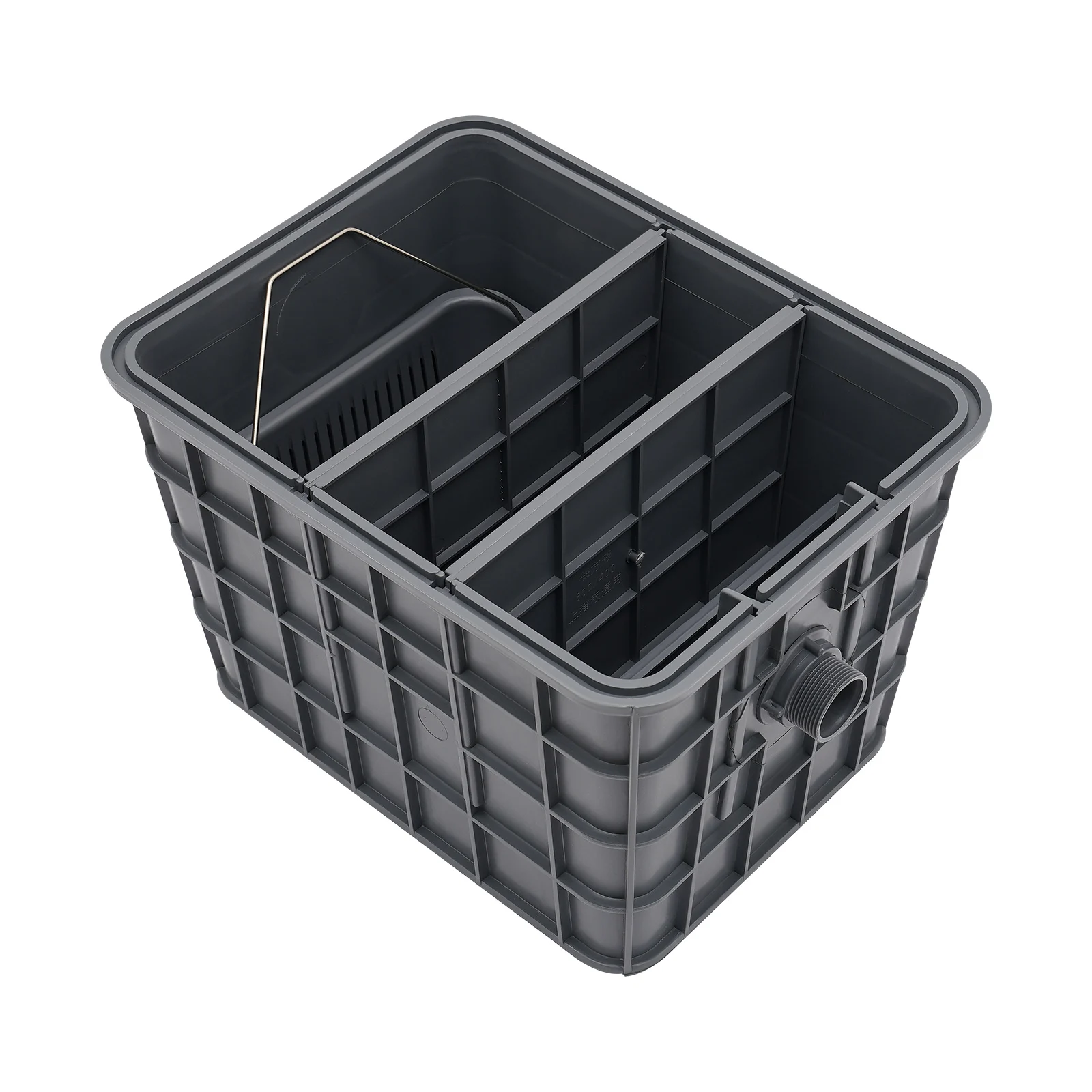 13.21 جالون شحم تجاري اعتراضية مستطيلة رمادية ريز اعتراضية PP المطاط مع قفازات واقية سلة المرشح #5