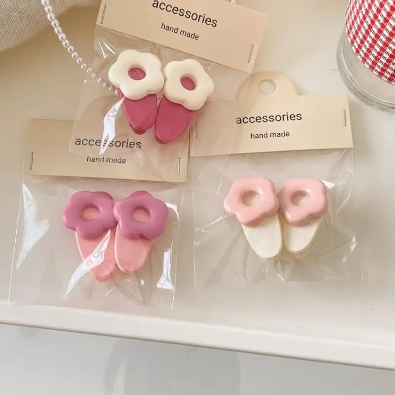 

Bonboho New Women Girls Cute Mini Hair Clips Contrast Color Flower Shape Plastic Hair Clips Bangs Clip Hairpins Kids Headwears