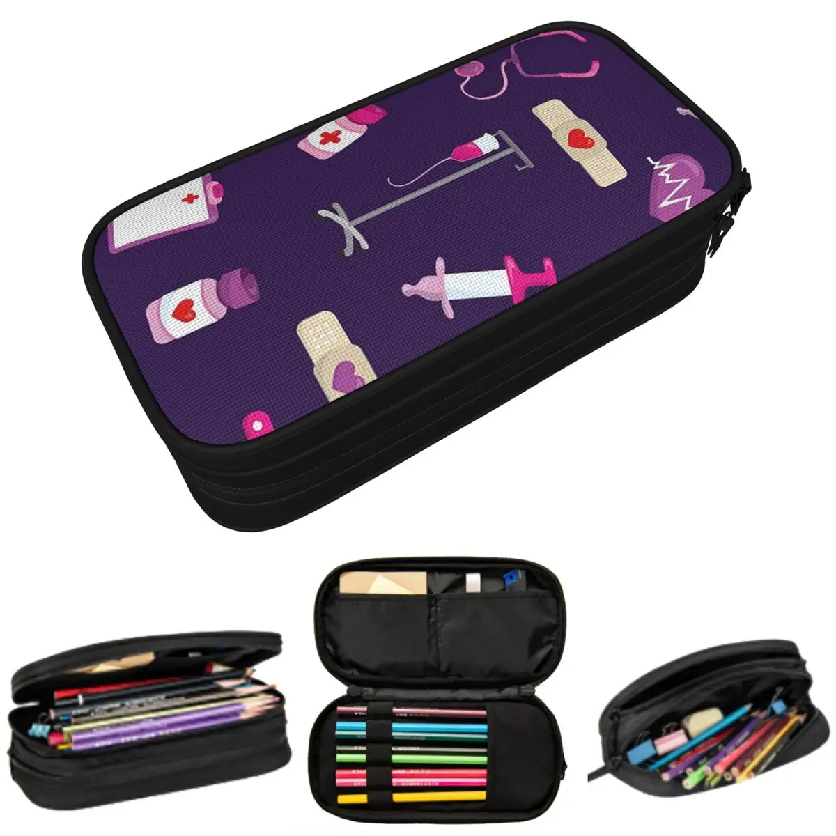Hospital Medical Pattern Gift For Nursing Nurse Pencil Case Boy Girl Gifts Pen Box Pencil Bag Stationery Supplies Pen Holder Bag