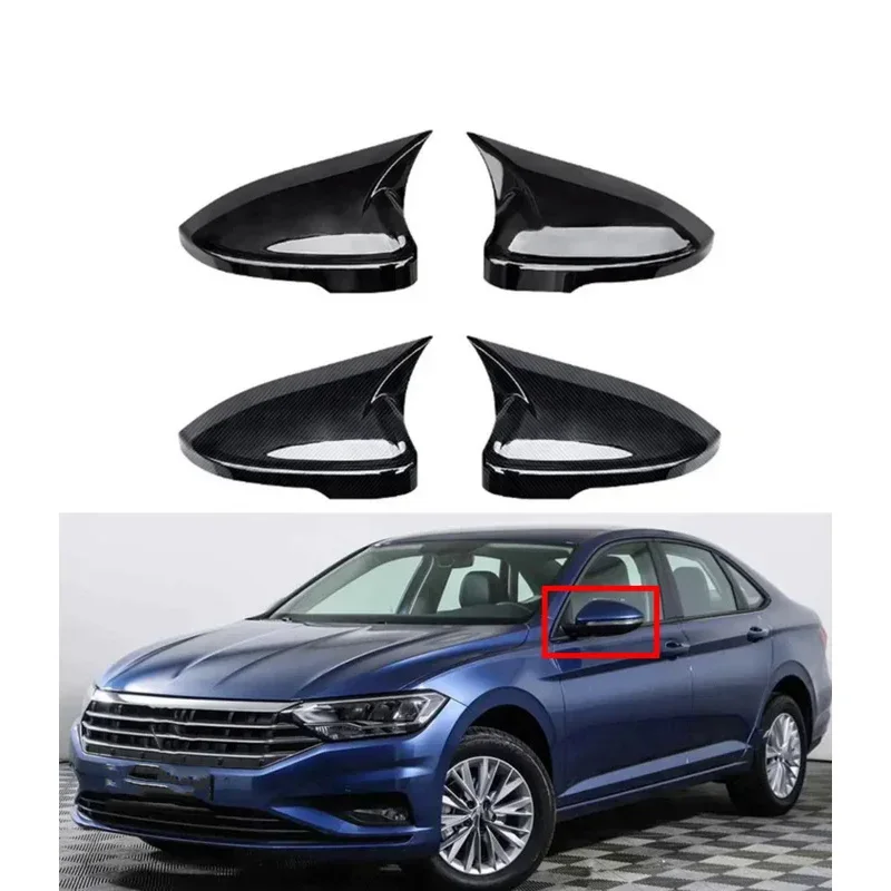 Fit  For VW Fit For Volkswagen Jetta 2019 2020 2021 2022  Rearview Side Mirror Cover Wing Cap  Rear View Case Trim Carbon Fiber