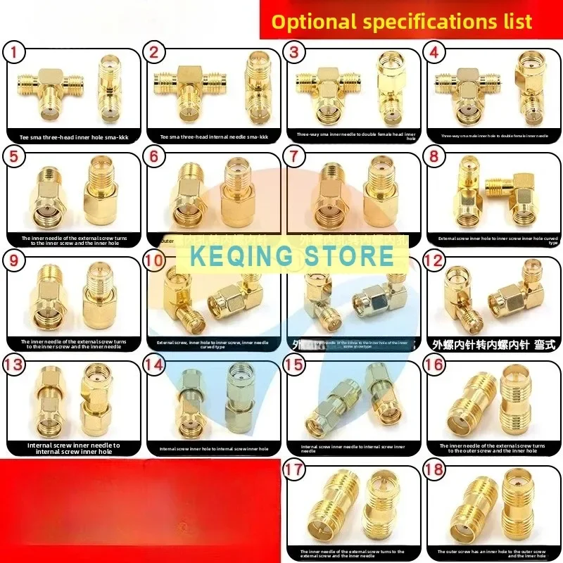 Connector Sorts of 21-40 SMA-JJ Bi-pass Male port to Female port SMA-KK SMA-JKW Antenna RF SMA connector adapter RP RF connector
