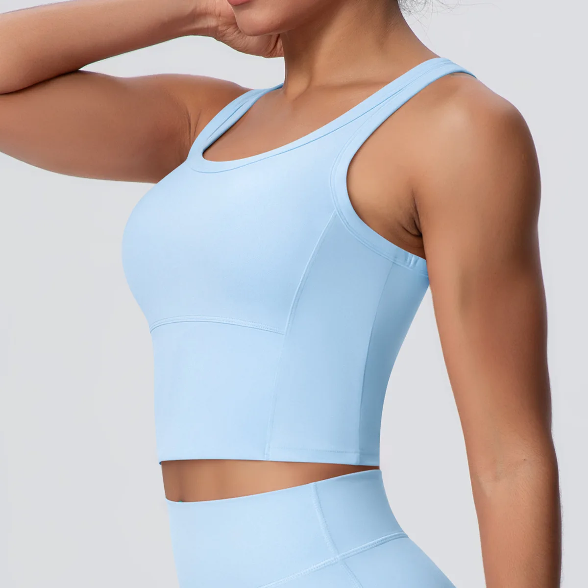 1 قطعة المرأة جمع عارية يشعر تجريب سترة يوجا لصيف رياضة اللياقة البدنية الجري للصدمات اليوغا الملابس الداخلية مع وسادة الصدر #5