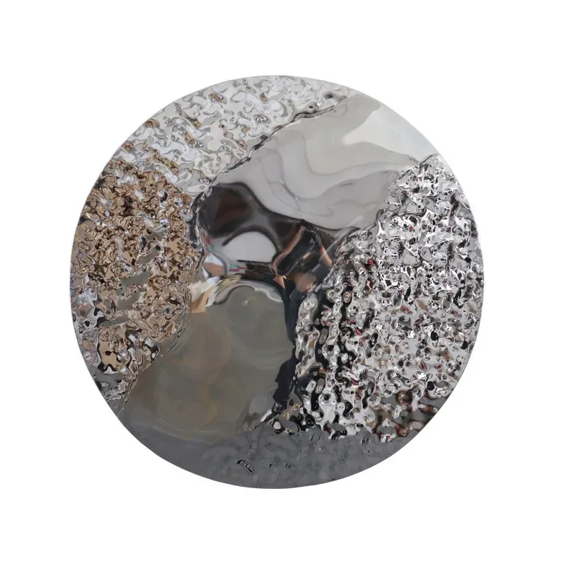 

Light Luxury Stainless Steel Mirror Wall Decoration Pendant Restaurant Model