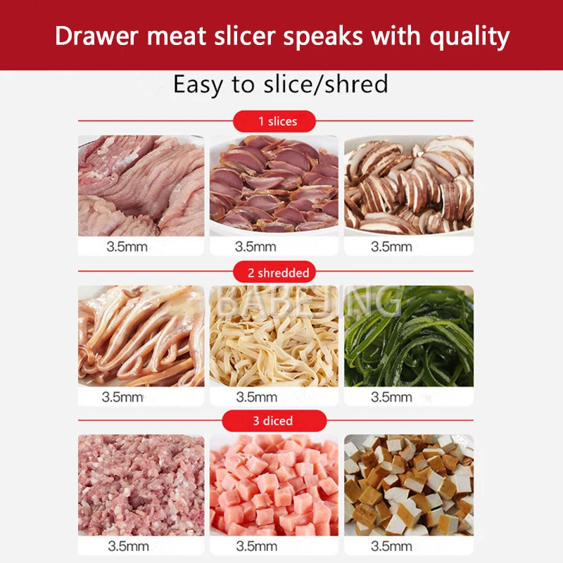 2025 НОВЫЙ электрический мясорубка с выдвижным ящиком, 110-220 В, коммерческий измельчитель овощей из нержавеющей стали