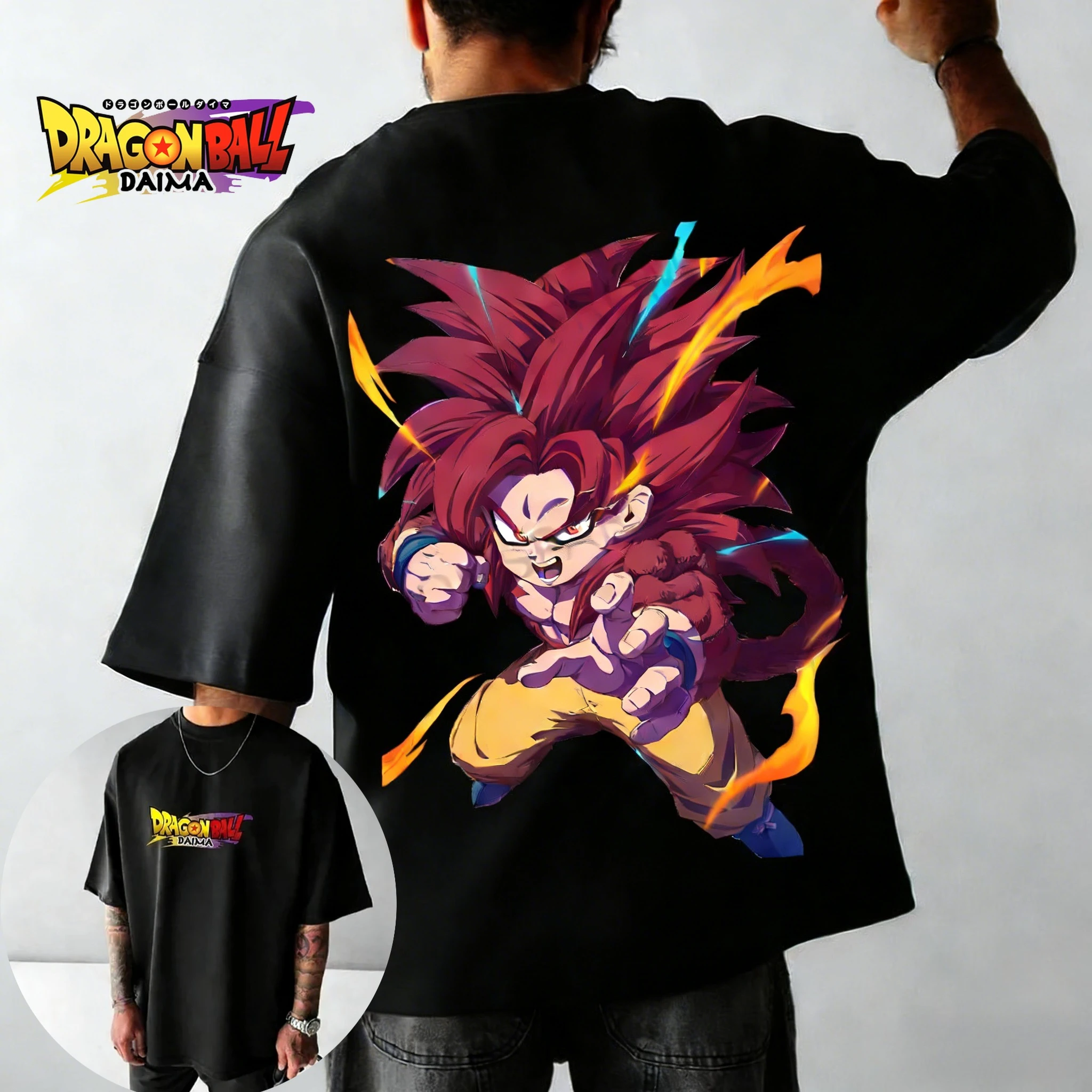 Dragon Ball GT Super Four Wujita T-Shirt Herren Kurzarm Comic-Con Collection Top Sommer Neu Loose Comfort Top Unisex