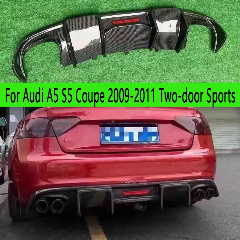Für Audi A5 S5 Coupé 2009-2011 Zweitürer Sport Carbonfaser Heckstoßstangen-Diffusor Heckspoiler Hecklippe Bodykit