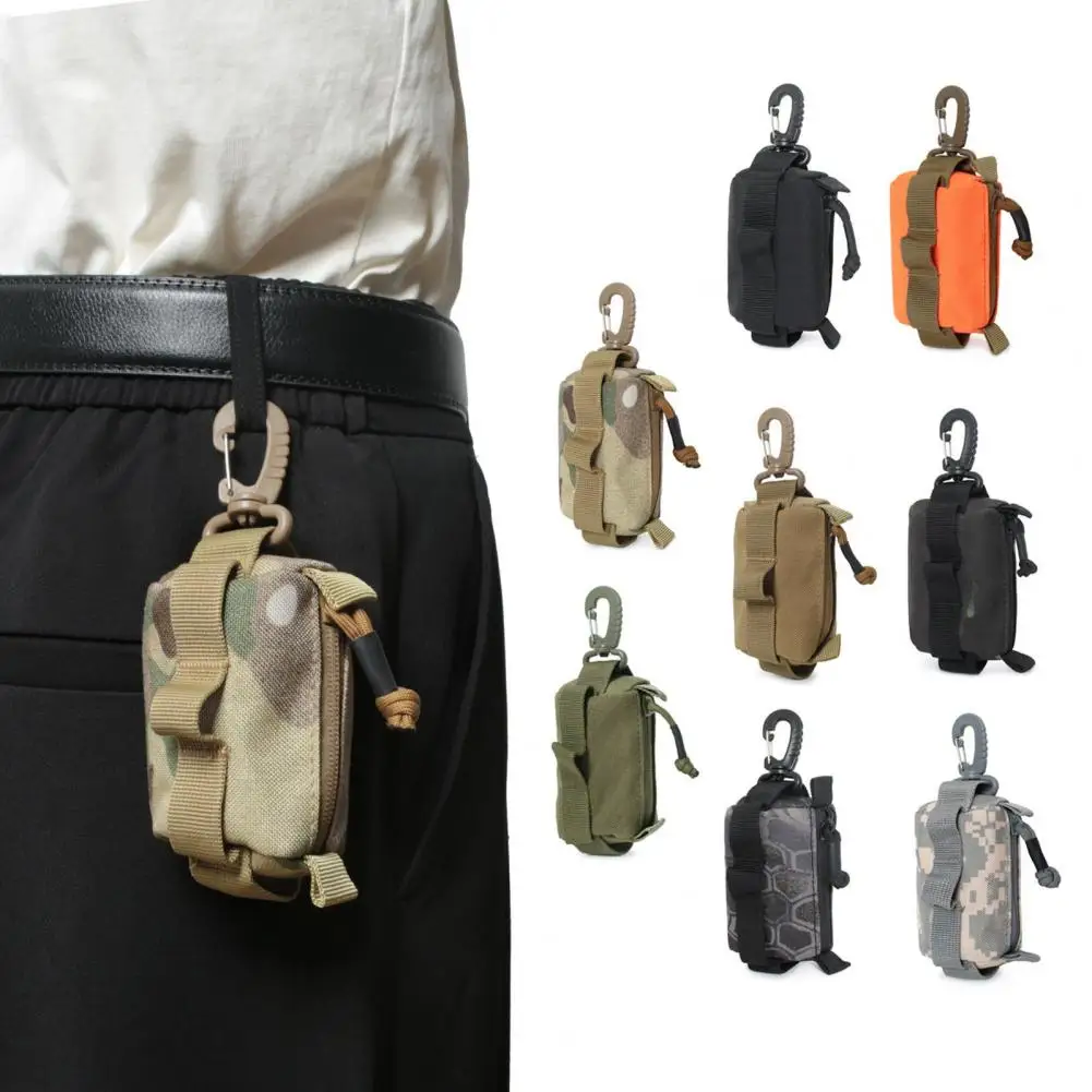 Outdoor Portable Waist Bag Oxford Cloth Backpack Belt Hanging EDC Tools Coin Keys Card Storage Pouch Camping Hiking Accessories