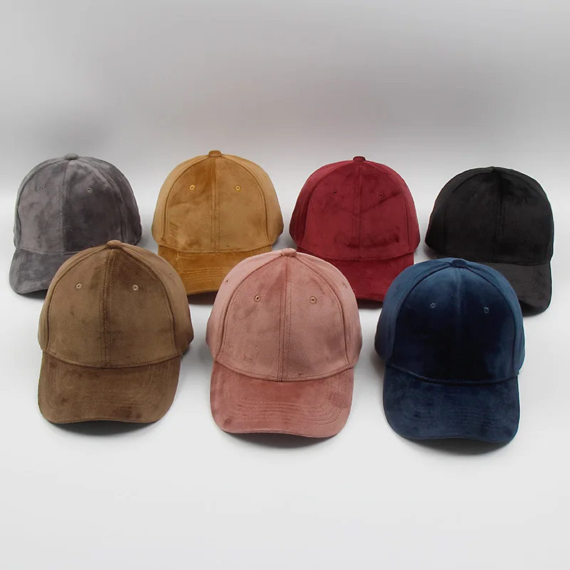 New Ladies Baseball Cap Velvet Light Board Solid Color Hat Outdoor Couple Hat Male Autumn and Winter Sun Hat Casquette