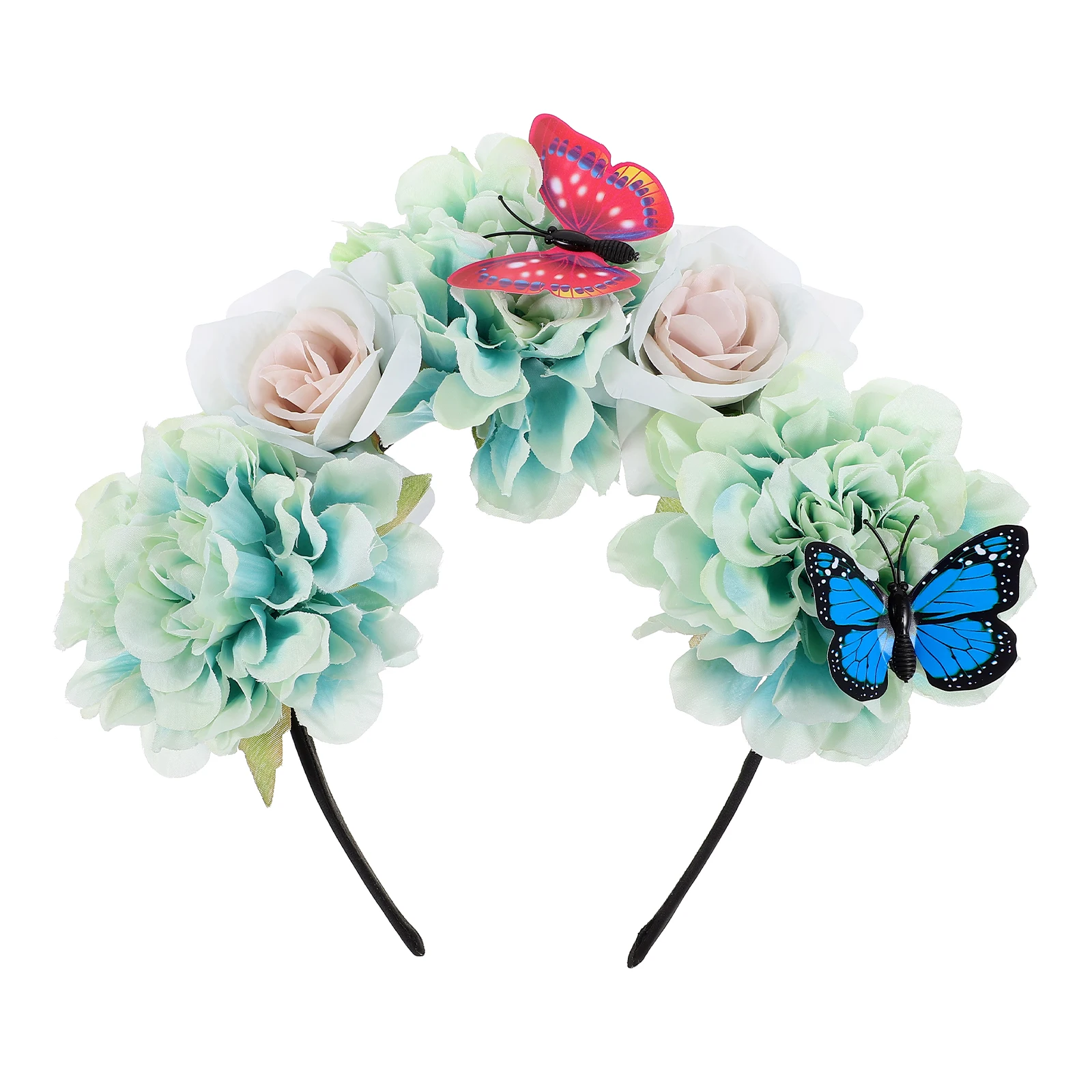 

Butterfly Headband Simulated Flower Decorative Headband Soft Fabric Stretchable for Weddings Tea Parties Cosplay Halloween Hair