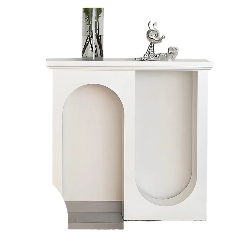 

French porch table, living room corridor against the wall, double arched design shelf