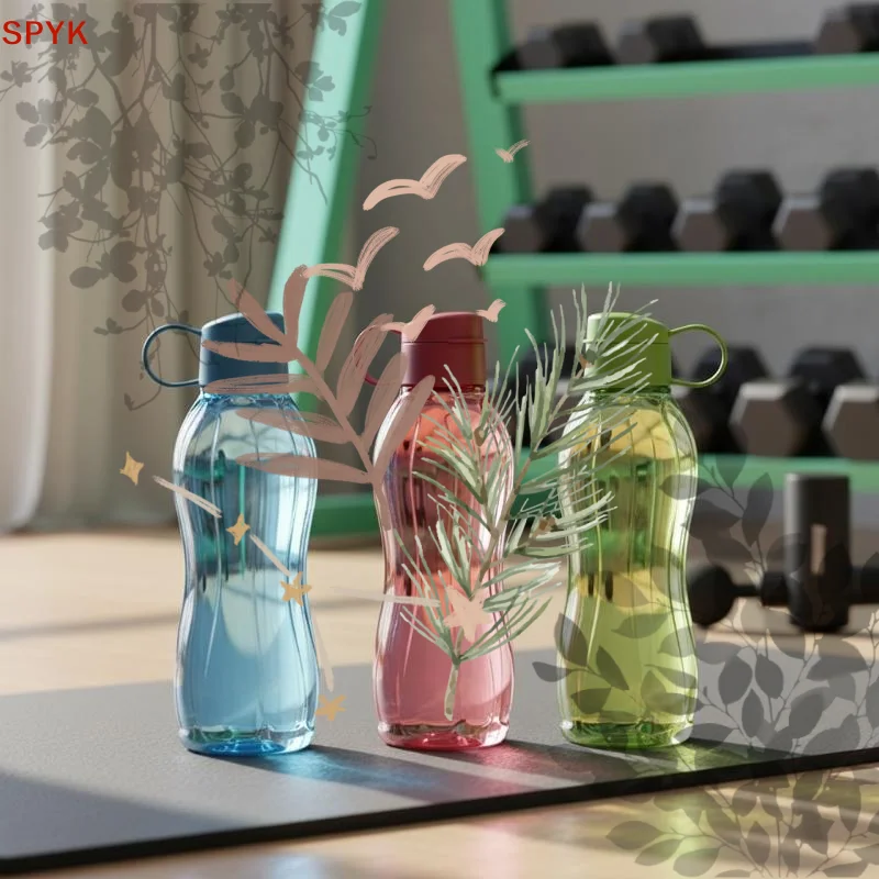 Ergonomic Design Reusable Plastic Water Bottles With Leak: 1Pcs Proof Lids Gym Hiking School Daily