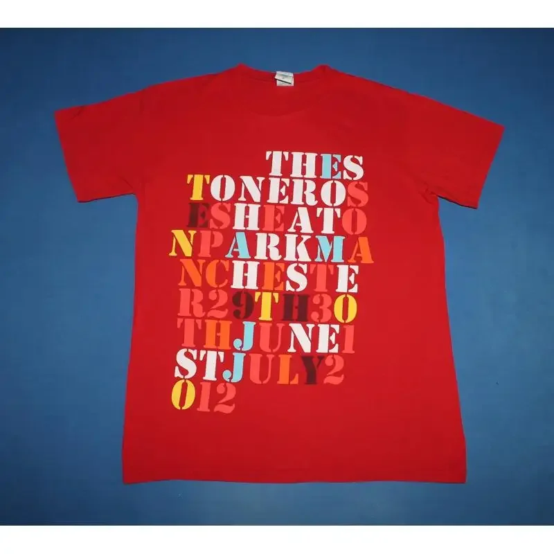 The Stone Roses T Shirt Heaton Park 2012 Indie Rock Band Red Men's Medium