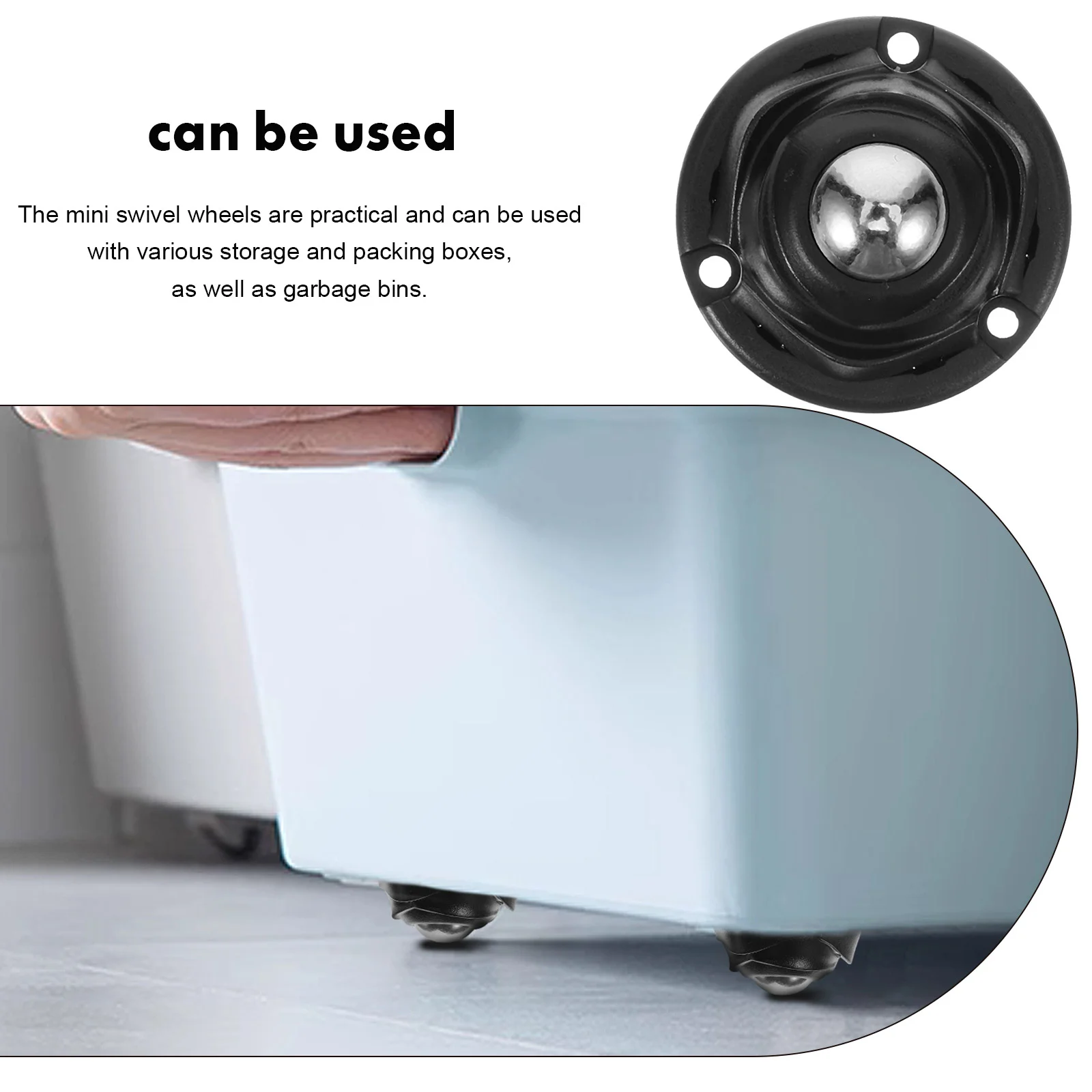 4 Pcs Self Adhesive Casters Toy Storage Garbage Lids Trash Bin Wheels Universal