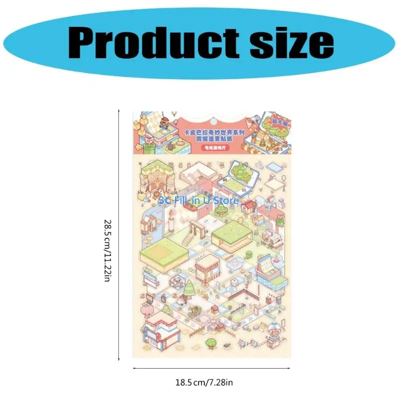 G8ta Capibala World Szene Aufkleber Miniaturisierte Landschaftsaufkleber DIY -Szene Machen Sie Aufkleber Journaling Supplies