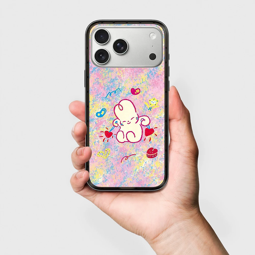 

Colorful Line Graffiti Compact Acrylic Border Magnetic Phone Cover for IPhone 14 15 16 17 Pro Max Case for IPhone Air