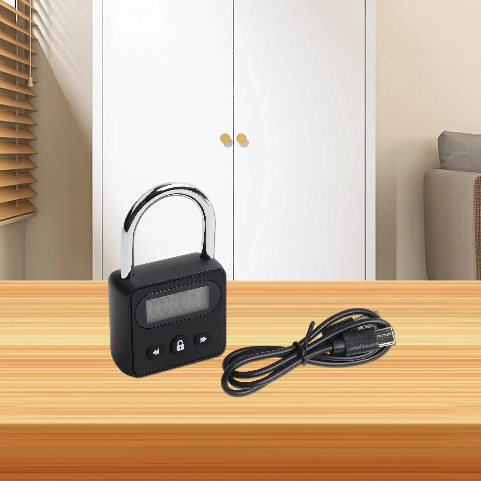 Automatic Unlocking Timer Lock Lock With Alarm Digital Padlock 68*44mm 999 Hour Timer For Delaying Patient Management