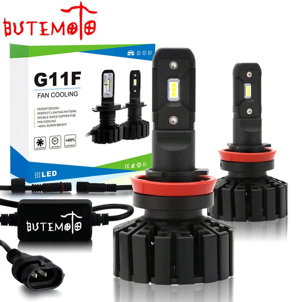 

BUTEMOTO Fan Turbo Auto LED Headlight 90W 15000LM H1 H3 H7 H11 H16 360 CSP Lighting 9005 HB3 9006 HB4 9012 HIR2 5202 Car Light