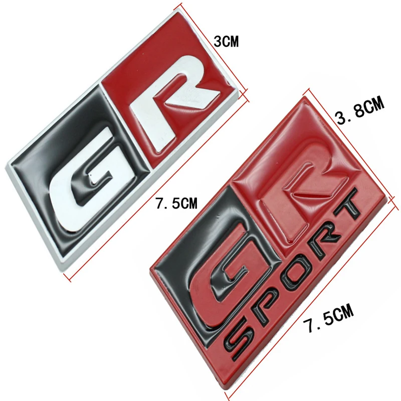 3D GR Sport Logo Car Decal Front Hood Grille Emblem Badge Sticker For Toyota HV YARiS RZ RC RS Prius Lexus Harrier GRMN Stickers