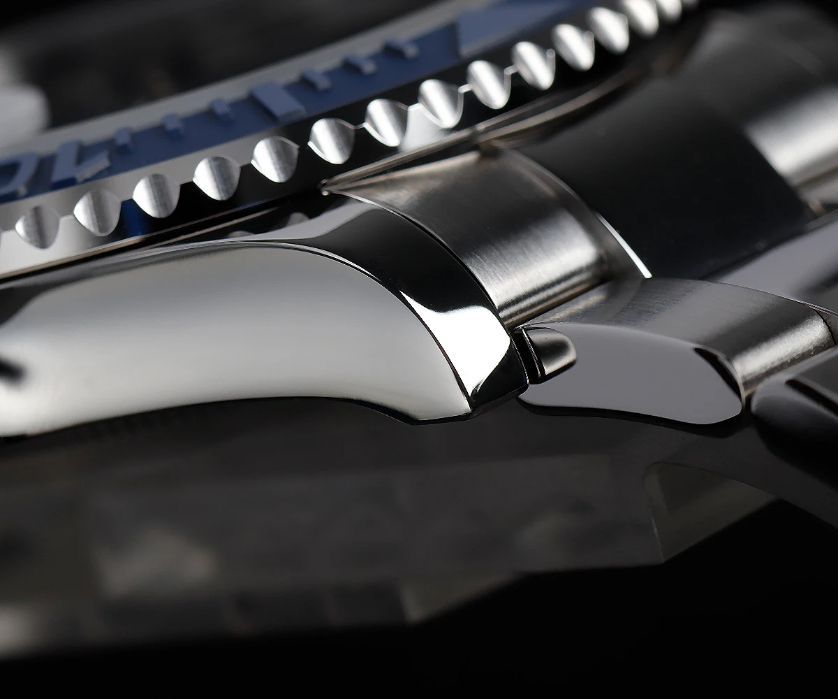 Cronos Sub Diver Orologio da uomo Lunetta bidirezionale 40mm 20ATM Resistente all'acqua Spazzolato e lucido Bracciale a maglie medie Orologi da uomo